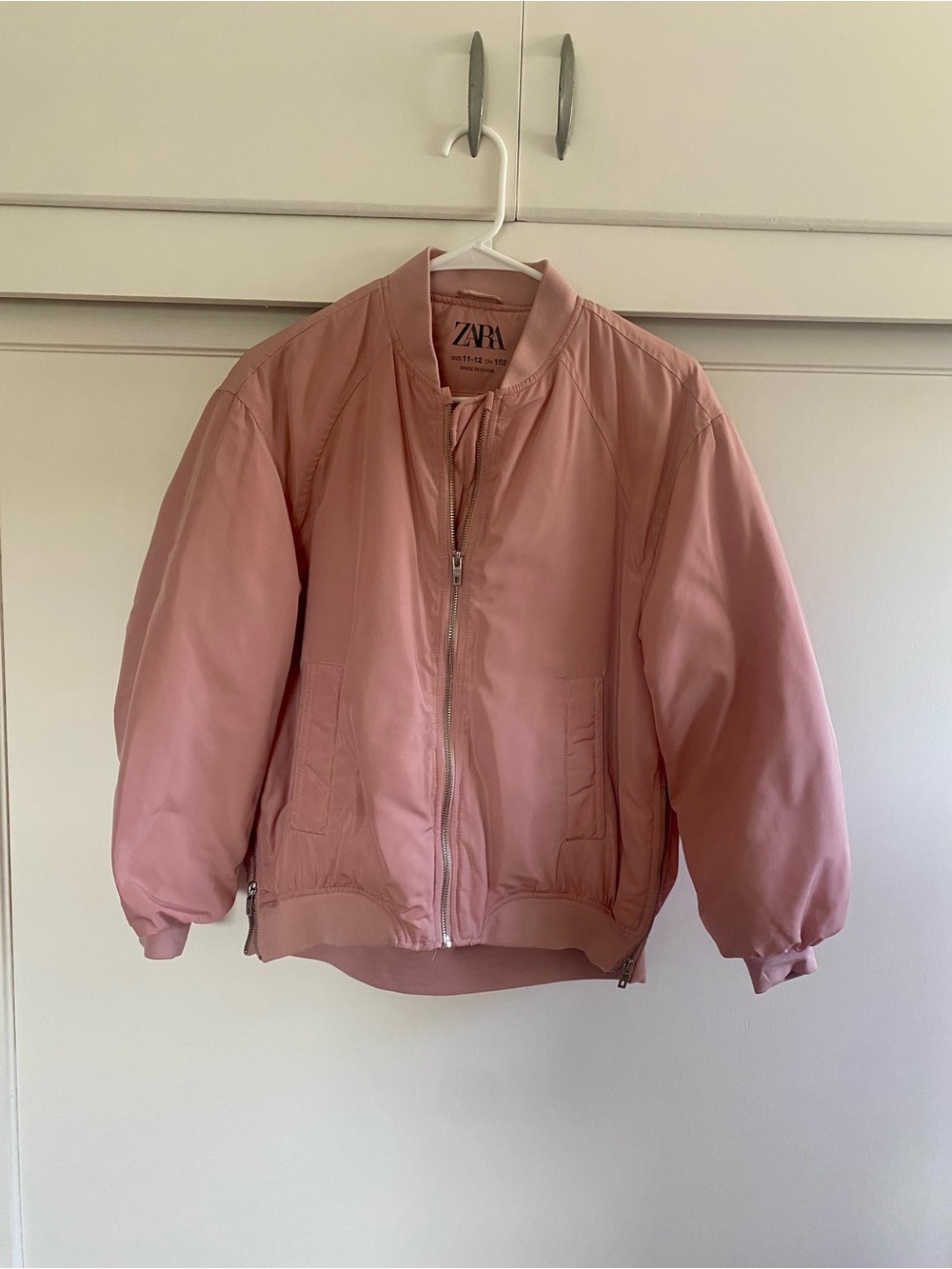 Zara Kids Dusty Pink Puffer Bomber Jacket